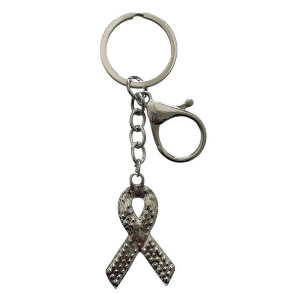 Blossom Breast Cancer Awareness Pink Ribbon Keychain - Picture 3 of 5
